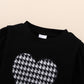 Baby Girls Outfits  Heart Houndstooth Long Sleeve Pants 2Pcs Clothes Set Black 122208604