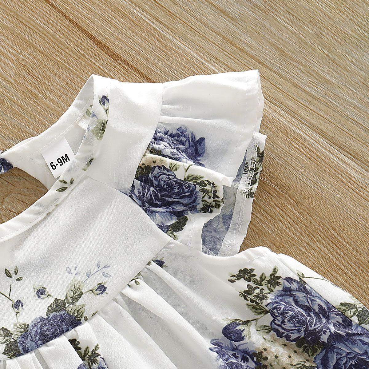 Kids fashion Girls Outfits Floral Summer Sleeveless Tops Shorts 2Pcs Clothes Set White 193431