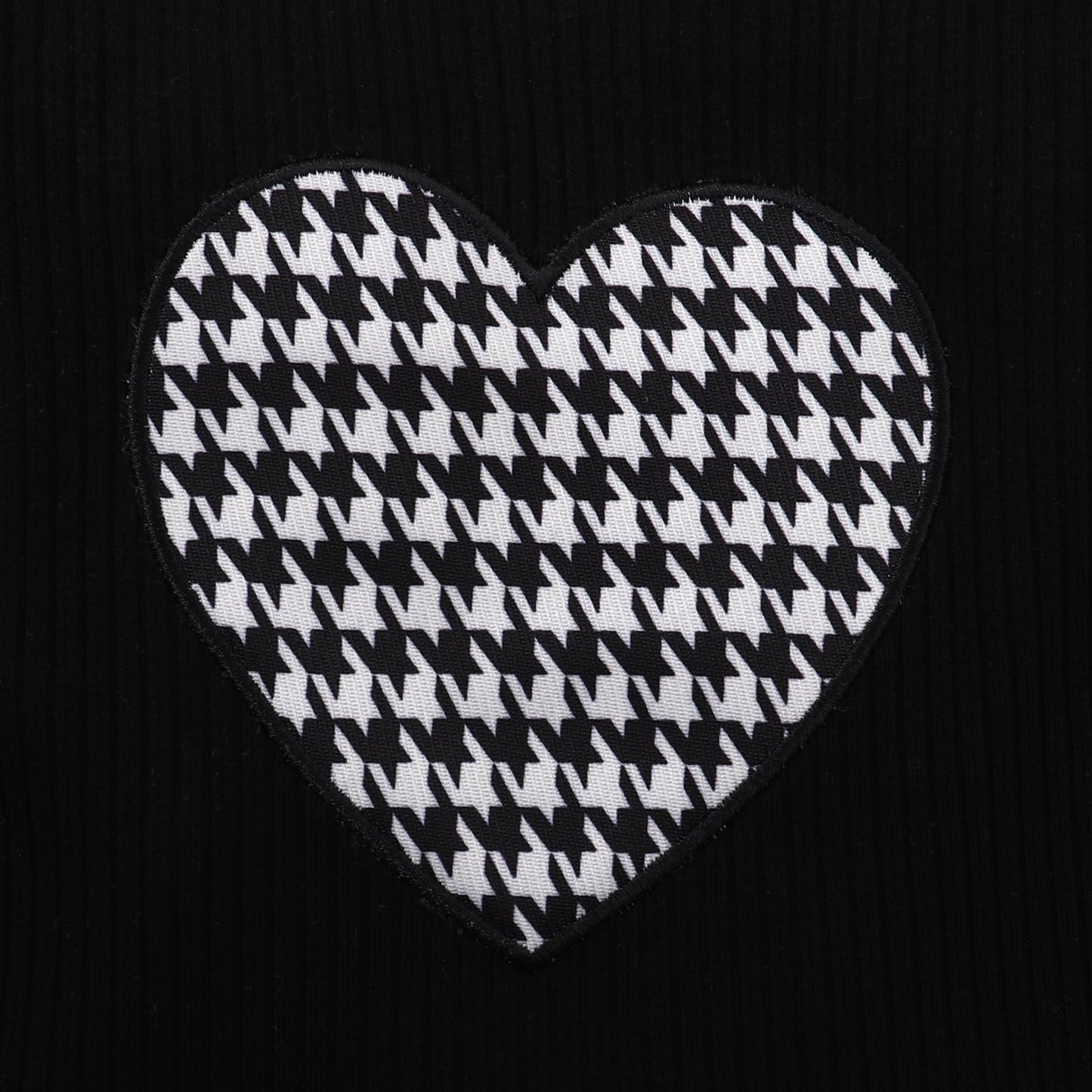 Baby Girls Outfits  Heart Houndstooth Long Sleeve Pants 2Pcs Clothes Set Black 122208604