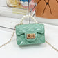 Kids fashion Girls'  Pearl Jelly Handbag Sweet and Versatile PVC Lingge Chain Zero Wallet B2304111