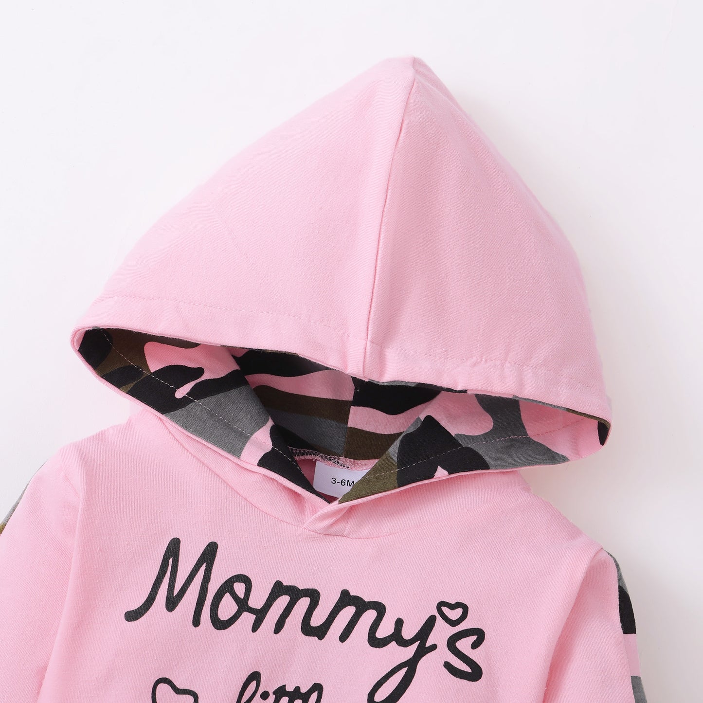 Baby Clothes Baby Outfits Text Print Hoodie Pants 2PCS Black Suit MIO32109001