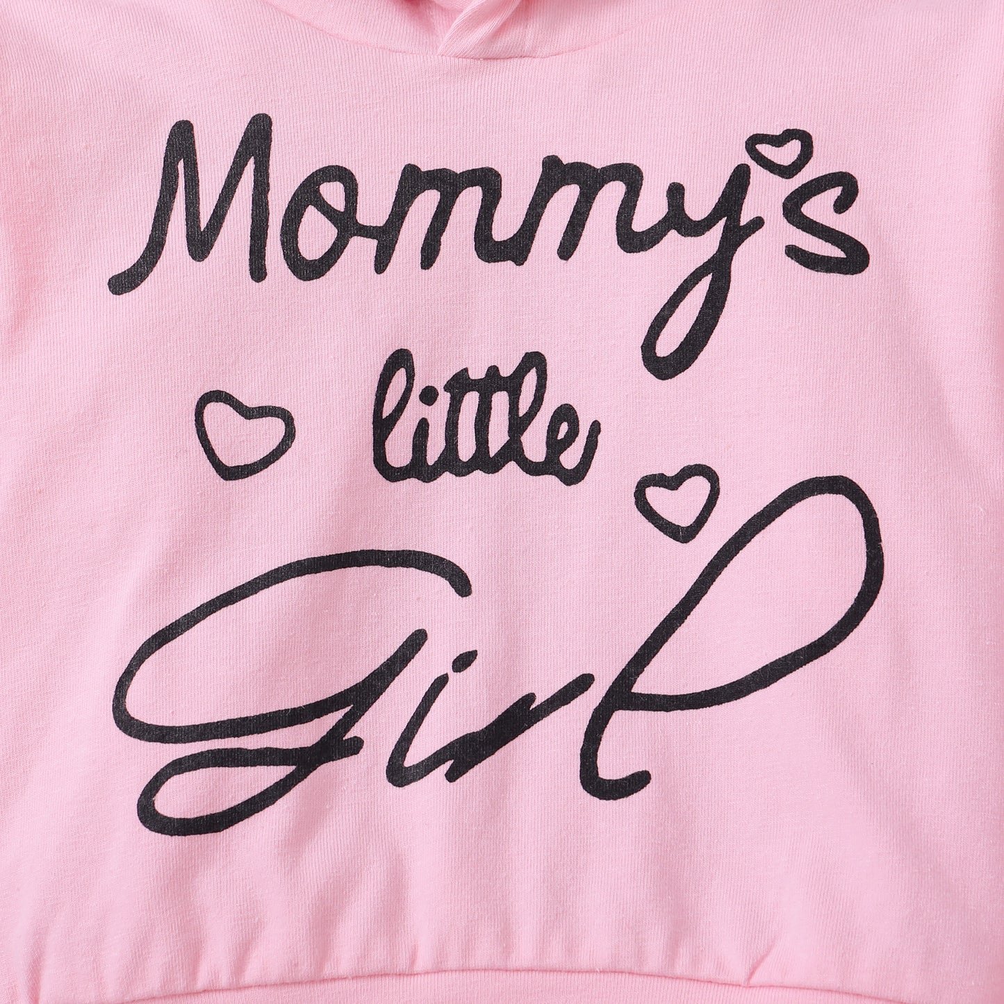 Baby Clothes Baby Outfits Text Print Hoodie Pants 2PCS Black Suit MIO32109001