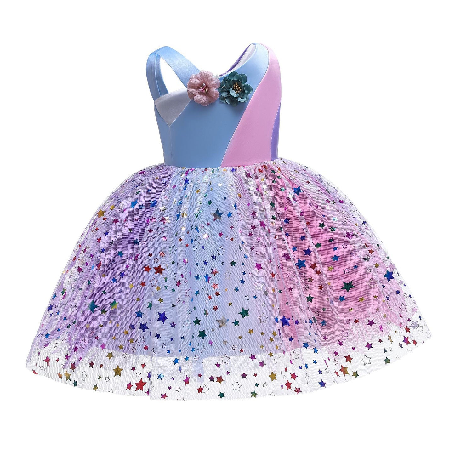 Girls Dress Children Baby Rainbow Mesh Skirt Girls Princess Dress3217