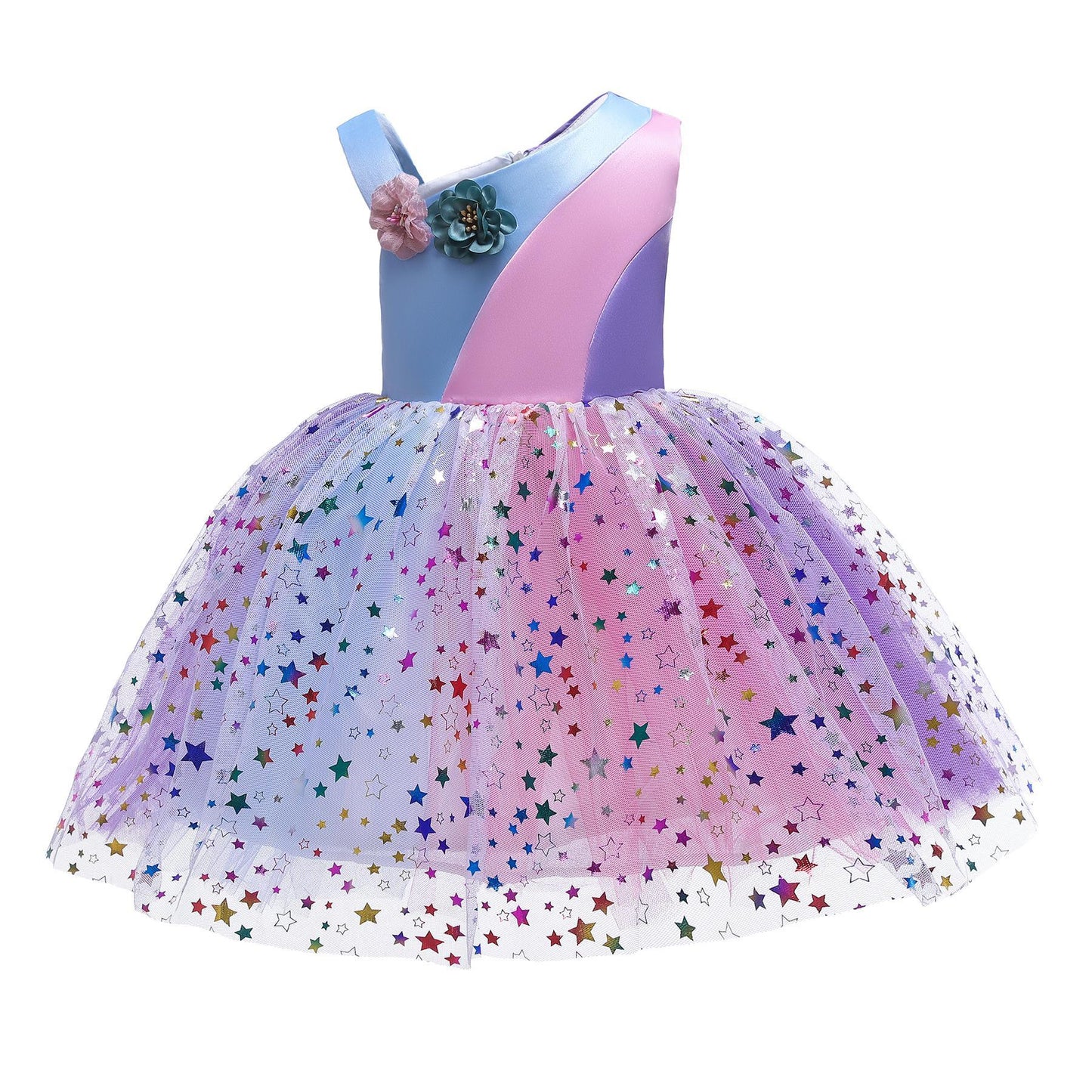 Girls Dress Children Baby Rainbow Mesh Skirt Girls Princess Dress3217