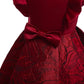 Princess Dress For Girls Bow Sleeveless V Neck Dress Performance One Piece Party Dress 3184