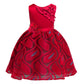 Princess Dress For Little Girls Embroidery Bow Long Sleeve Winter Performance One Piece Party Dress Pink 3182