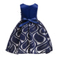 Princess Dress For Little Girls Embroidery Bow Long Sleeve Winter Performance One Piece Party Dress Pink 3182
