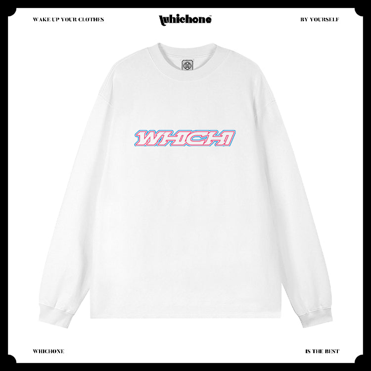 Customized Long Sleeve Round Neckline, Three-color English pattern, black, white, pure cotton, matching outfits, whatever design you wantDZ2231