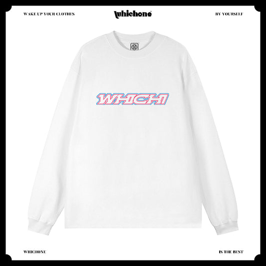 Customized Long Sleeve Round Neckline, Three-color English pattern, black, white, pure cotton, matching outfits, whatever design you wantDZ2231