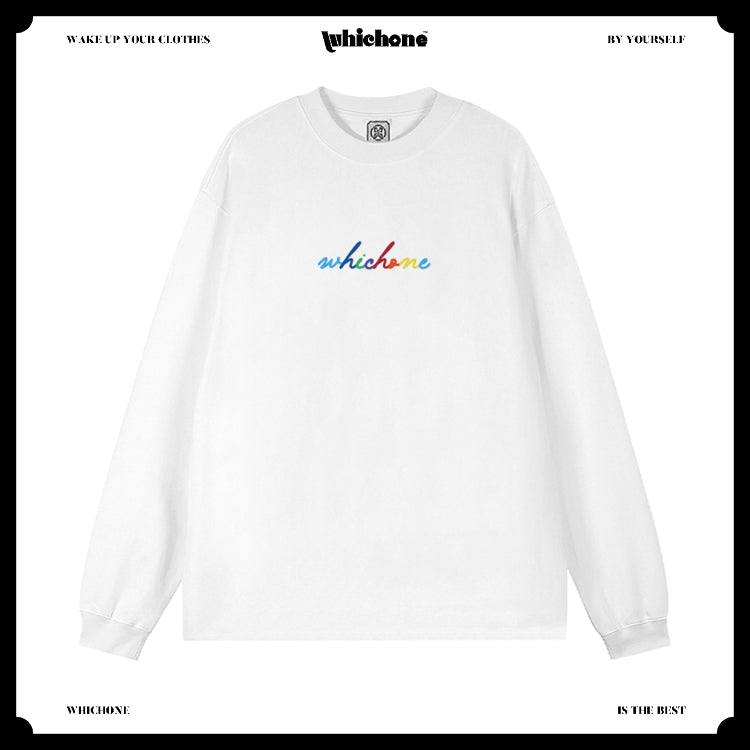 Customized Long Sleeve Round Neckline, cute colorful letters, black, white, pure cotton, matching outfits, whatever design you wantDZ2221