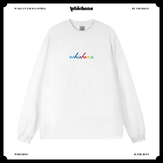 Customized Long Sleeve Round Neckline, cute colorful letters, black, white, pure cotton, matching outfits, whatever design you wantDZ2221