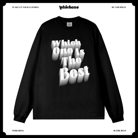 Customized Long Sleeve Round Neckline, Three-dimensional English pattern, black, white, pure cotton, matching outfits, whatever design you wantDZ2228