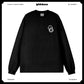 Customized Long Sleeve Round Neckline, English pattern of circle smoke, black, white, pure cotton, matching outfits, whatever design you wantDZ2233