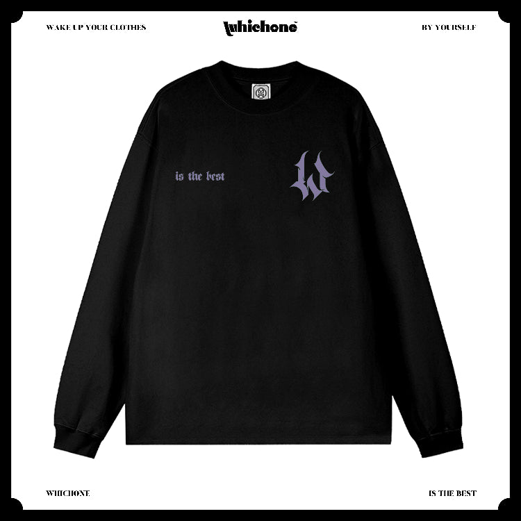 Customized Long Sleeve Round Neckline, cool letters, black, white, pure cotton, matching outfits, whatever design you wantDZ2223