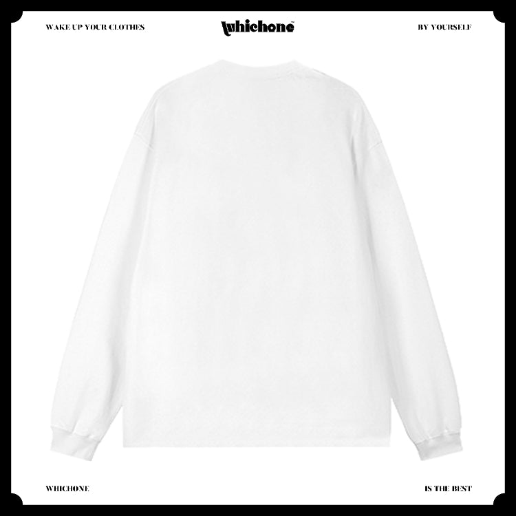 Customized Long Sleeve Round Neckline, handwritten english, black, white, pure cotton, matching outfits, whatever design you wantDZ2220