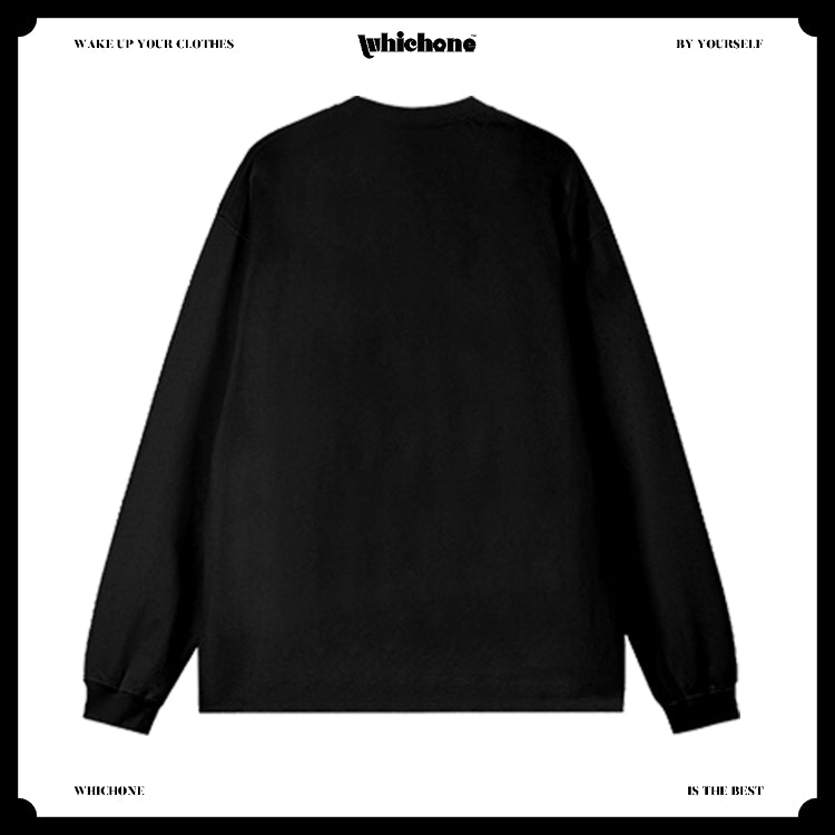 Customized Long Sleeve Round Neckline, fuzzy English pattern, black, white, pure cotton, matching outfits, whatever design you wantDZ2230