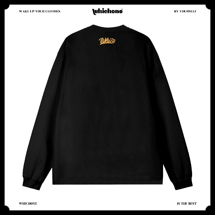 Customized Long Sleeve Round Neckline, simple letters, black, white, pure cotton, matching outfits, whatever design you wantDZ2224