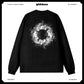 Customized Long Sleeve Round Neckline, English pattern of circle smoke, black, white, pure cotton, matching outfits, whatever design you wantDZ2233