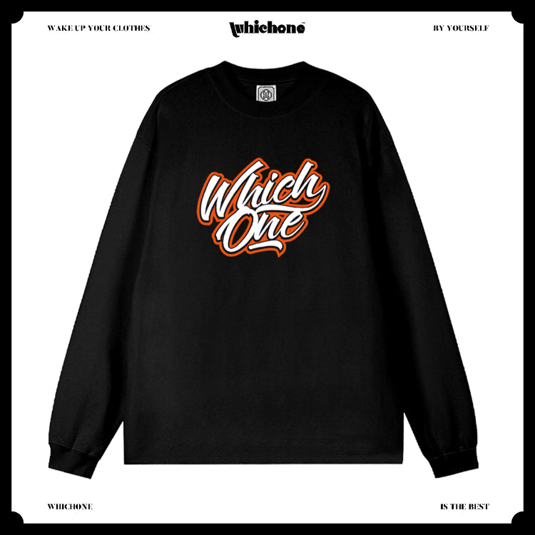 Customized Long Sleeve Round Neckline, handwritten english, black, white, pure cotton, matching outfits, whatever design you wantDZ2220