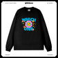 Customized Long Sleeve Round Neckline, cute sun flower pattern, black, white, pure cotton, matching outfits, whatever design you wantDZ2232