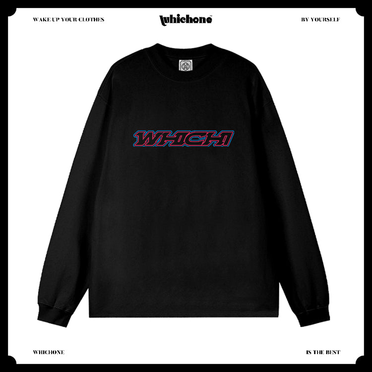 Customized Long Sleeve Round Neckline, Three-color English pattern, black, white, pure cotton, matching outfits, whatever design you wantDZ2231