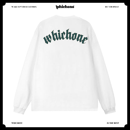 Customized Long Sleeve Round Neckline, cool letters, black, white, pure cotton, matching outfits, whatever design you wantDZ2223