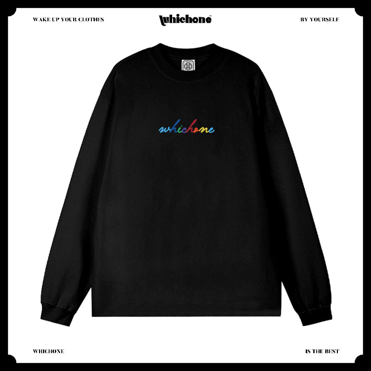 Customized Long Sleeve Round Neckline, cute colorful letters, black, white, pure cotton, matching outfits, whatever design you wantDZ2221