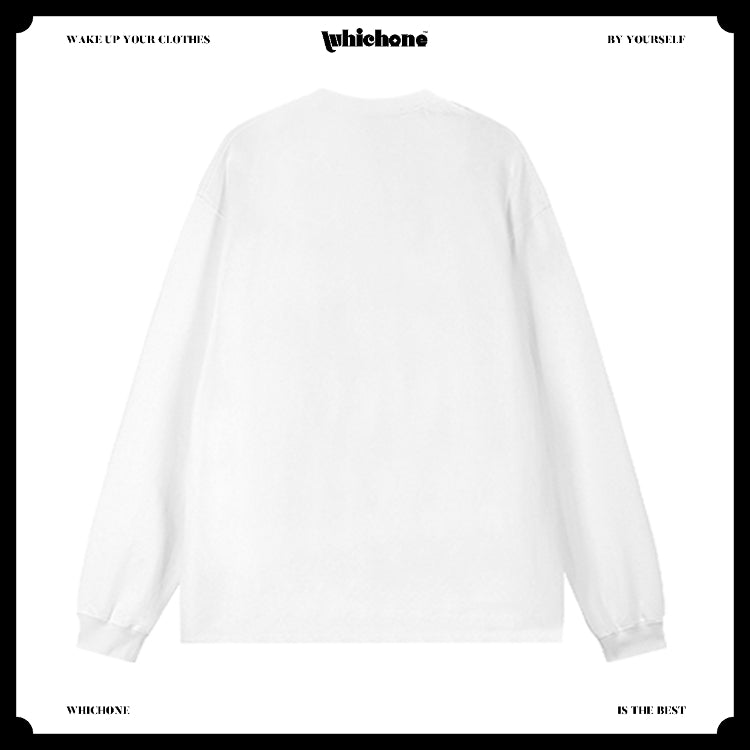 Customized Long Sleeve Round Neckline, fuzzy English pattern, black, white, pure cotton, matching outfits, whatever design you wantDZ2230