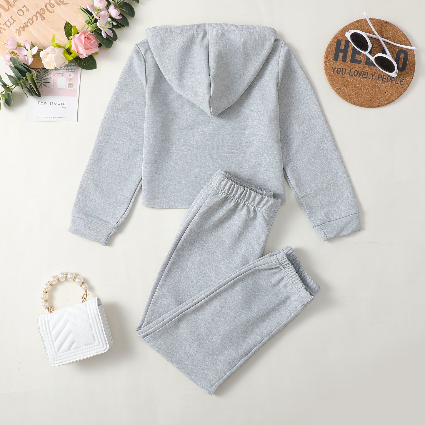 Baby Clothes Baby Outfits Butterfly Print Hoodie Pants 2PCS Black Suit F132205003-1