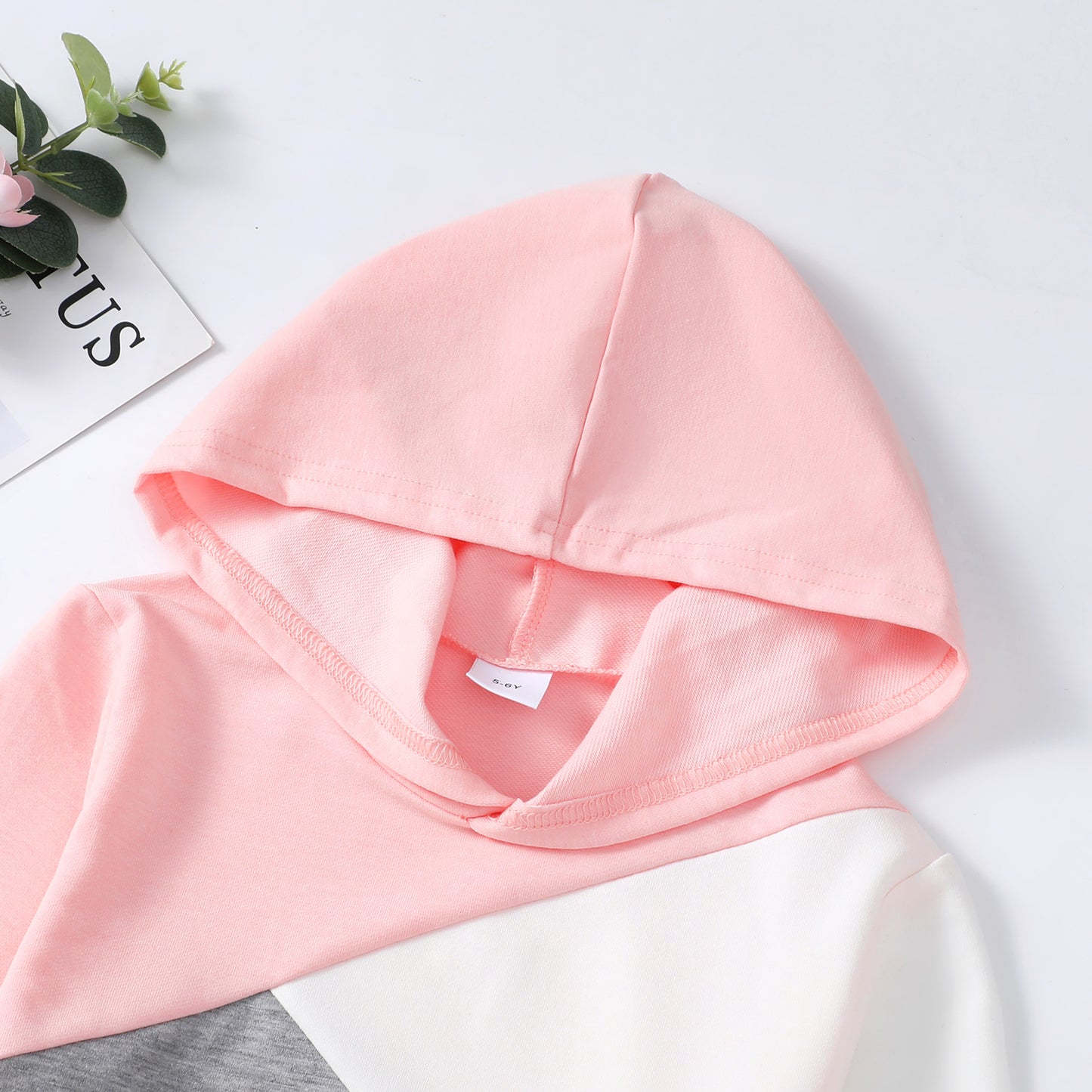 Baby Clothes Baby Outfits Color Block Stitching Hoodie Pants 2PCS Black Suit 132206031