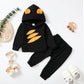 Baby Clothes Baby Outfits Leaf Print Hoodie Pants 2PCS Black Suit 232207008