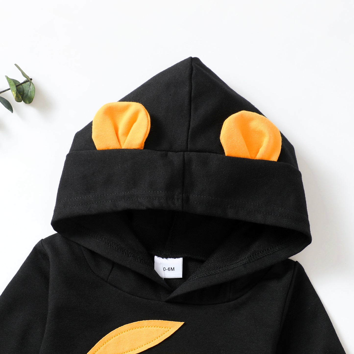 Baby Clothes Baby Outfits Leaf Print Hoodie Pants 2PCS Black Suit 232207008