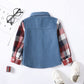 Baby Boys Clothes Plaid Print Turn Down Collar Shirt 1Pcs Gentle Outfits Blue Red Plaid 232206007