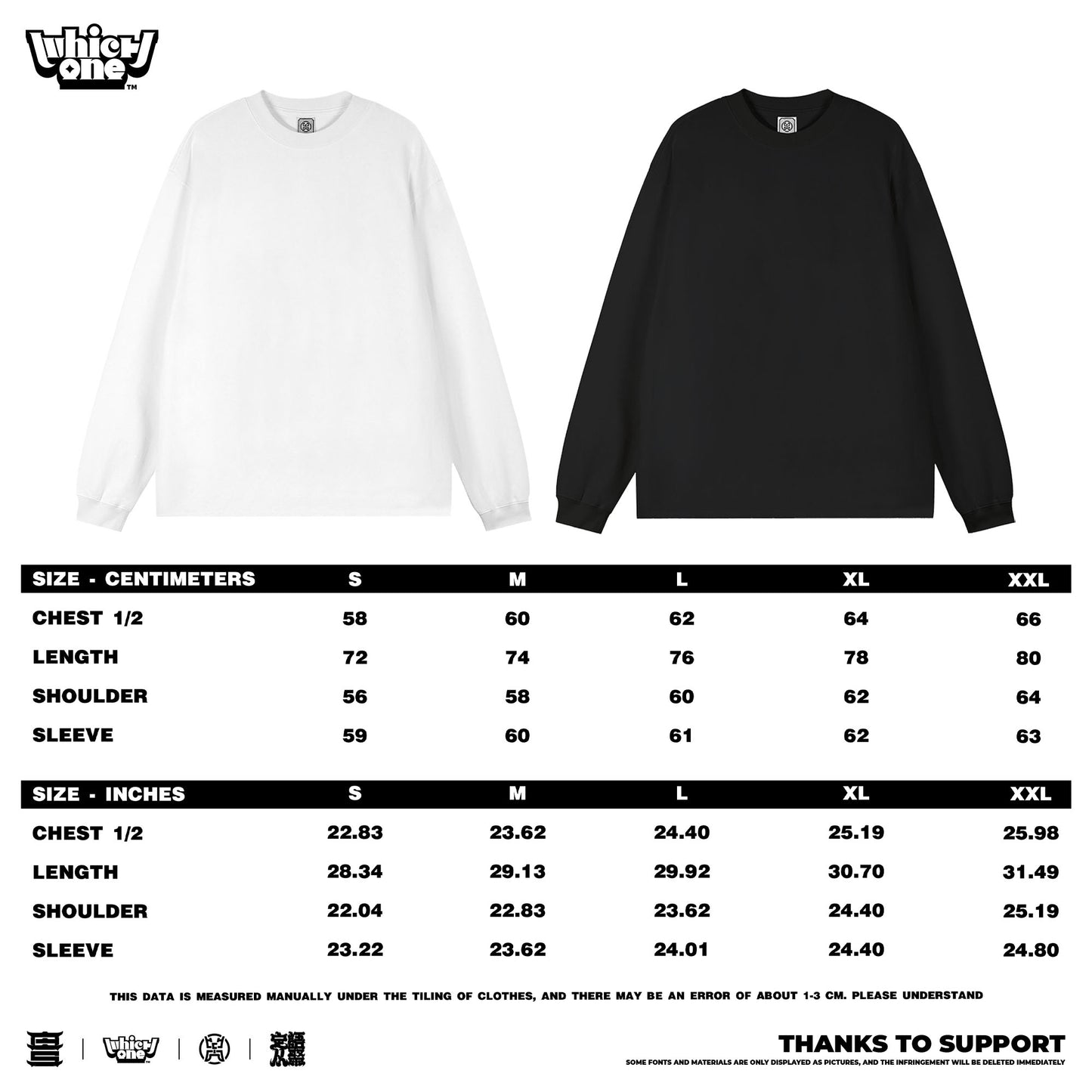 Customized Long Sleeve Round Neckline, handwritten english, black, white, pure cotton, matching outfits, whatever design you wantDZ2220