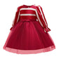 Princess Dress For Little Baby Girls Stripe Long Sleeve Winter Round Neck Performance Dress One Piece Party Dress Red 2396