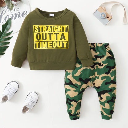 Baby Clothes Baby Outfit Long Sleeve Camouflage Print Pants 2PCS 32105622