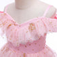 Girls Dress Children's Wear Pink Crown Sequin Princess Dress Mesh Catwalk Dress Dress 8277