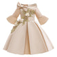 Toddler Baby Girls Princess Dress Embroidery Bow Long Sleeve Dress 1PCS Princess Dress 6322