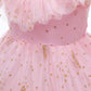 Girls Dress Children's Wear Pink Crown Sequin Princess Dress Mesh Catwalk Dress Dress 8277