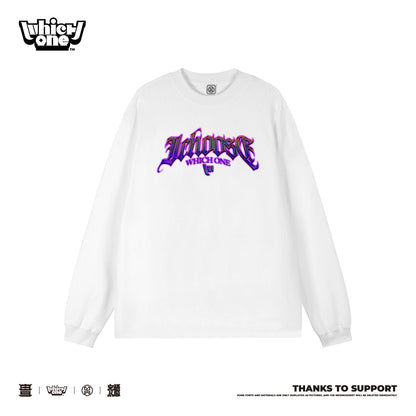 Customized Long Sleeve Round Neckline, fluorescent name, black, white, pure cotton, matching outfits, whatever design you wantDZ2212CX