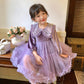 Baby Girls Ins Style Long Sleeve Princess Dress Puffy Dress Purple 2259