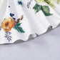 Baby Girls Outfits Floral Print Long Sleeve Round Neck Top+Ripped Jeans Pants 2Pcs Clothes Set White 197279