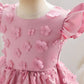 Baby Girls Princess Dress Embroidered Ruffle Sleeve Gazue Party One Piece Performance Dress Pink 2916