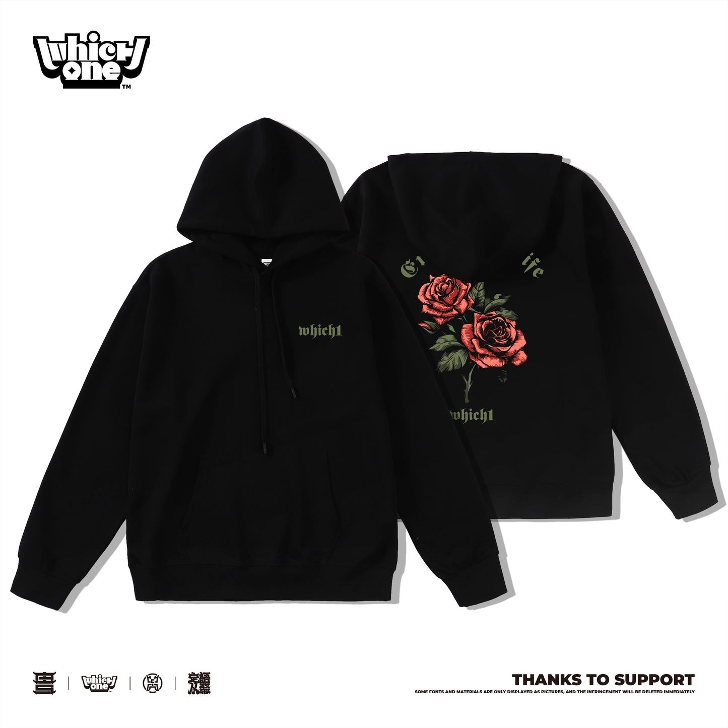 Customized Hoodie Sweater New Cotton, art rose, Matching Outfits, Men Women, Whatever Design You WantDZ2214