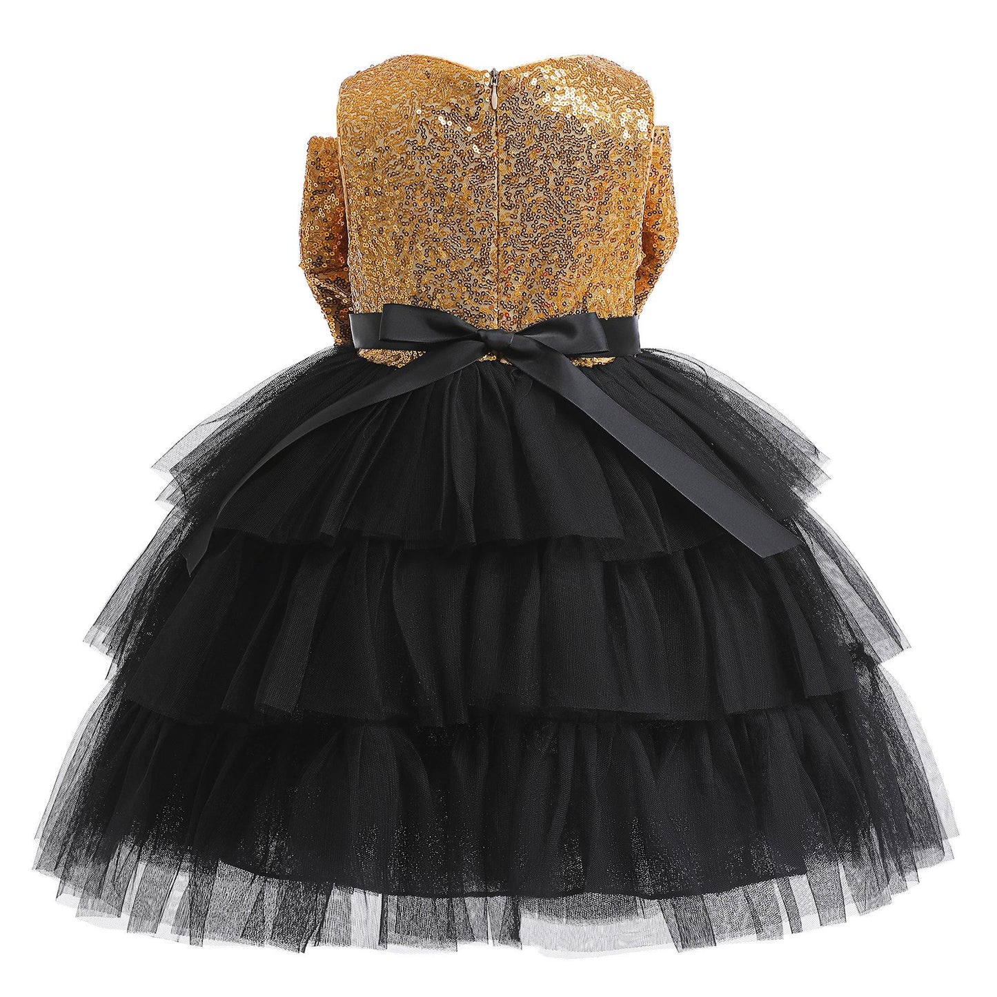 Toddler Baby Girls Princess Dress Sequins Bow Sleeveless Gauze Dress 1PCS Princess Dress 2855