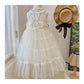 Kids Fashion Girls' Dress Summer Sleeveless Strap Dress Princess Dress White 22X074