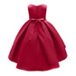 Kid Girls Princess Dress Solid Color Embroidery Sleeveless Round Neck Puffy Dress 1PCS Princess Dress-2948