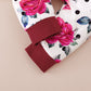 Baby Clothes Baby Romper Text And Rose Print Hoodie 4PCS Long Sleeve Trousers Suit Hat Included MO32107159