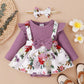Newborn Baby Girl Clothes Long Sleeve Romper Top Ruffle Strap Skirt Outfits Set Baby Girl Overall Dress 32107007-2