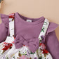 Newborn Baby Girl Clothes Long Sleeve Romper Top Ruffle Strap Skirt Outfits Set Baby Girl Overall Dress 32107007-2
